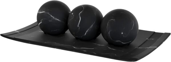 Creative Scents Matte Black Home Decor Bowl and Orb Set - Coffee Table Decor for Living Room - Centerpiece Table Decorations for Dining Table, Kitchen Counter, Foyer - Elegant House Decoration