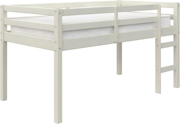 DHP Milton Twin Loft Bed, White, Traditional Small Space Junior Size, Horizontal Paneling, Sturdy Wood Construction - Image 6