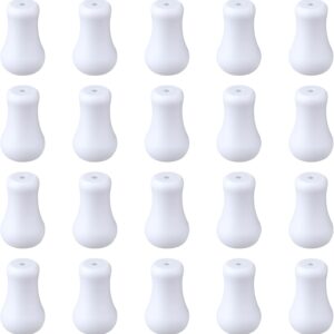 20 PCS Blind Pull Cord Knobs Curtain Pull Cord Ends Replacement Plastic White Cord Knobs Drops Pull End Hanging Ball Pulls Crafts Cord Holder Tassel Knobs for Blinds Shades