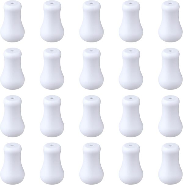 20 PCS Blind Pull Cord Knobs Curtain Pull Cord Ends Replacement Plastic White Cord Knobs Drops Pull End Hanging Ball Pulls Crafts Cord Holder Tassel Knobs for Blinds Shades