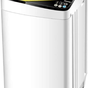 Waterjoy Portable Washing Machines, 7.7 lbs Load Capacity Portable Washer and Dryer Combo with Built-in Barrel Light & LED Display for Household and Apartment （Yellow）