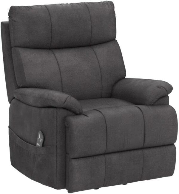 Power Lift Recliner Chair with 8 Points Massage and Heating Functions Electric Lift Fabric Couch for Elderly Up to 300Lbs Living Room Sofa with Side Pocket - Grey, Large - Image 5