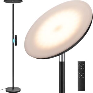 LED Floor Lamp with Remote, Touch Control, Fully Dimmable, Adjustable Brightness, 69 in, Black