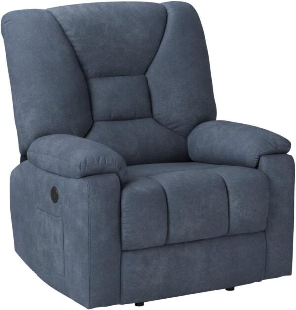 Power Lift Recliner Chair with Massage and Heat for Elderly, Microfiber Fabric Electric Lift Recliner Chairs for Seniors Home Living Room, Side Pockets,USB Port,Remote Control, Midnight Blue - Image 5