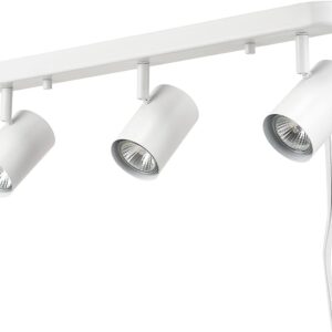 Globe Electric 60024 22" 3-Light Plug-in Track Lighting, Matte White, 15 Foot Cord, in-Line On/Off Rocker Switch, Kitchen, Bathroom, Home Essentials, Ceiling Light, Dorm, Dining Room, Hallway