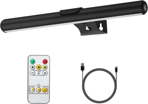MIOBLUE Rechargeable Picture Lights with Remote,Full Metal Painting Light Display LED Battery Lamp with 3 Lighting Modes, Dimmable Dartboard Light with Timer for Paintings Potrait