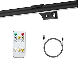 MIOBLUE Rechargeable Picture Lights with Remote,Full Metal Painting Light Display LED Battery Lamp with 3 Lighting Modes, Dimmable Dartboard Light with Timer for Paintings Potrait