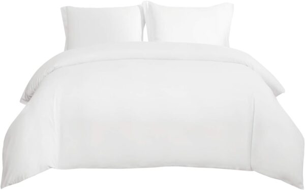 Bedsure White Duvet Cover Queen Size - Soft Double Brushed Duvet Cover for Kids with Zipper Closure, 3 Pieces, Includes 1 Duvet Cover (90"x90") & 2 Pillow Shams, NO Comforter - Image 4