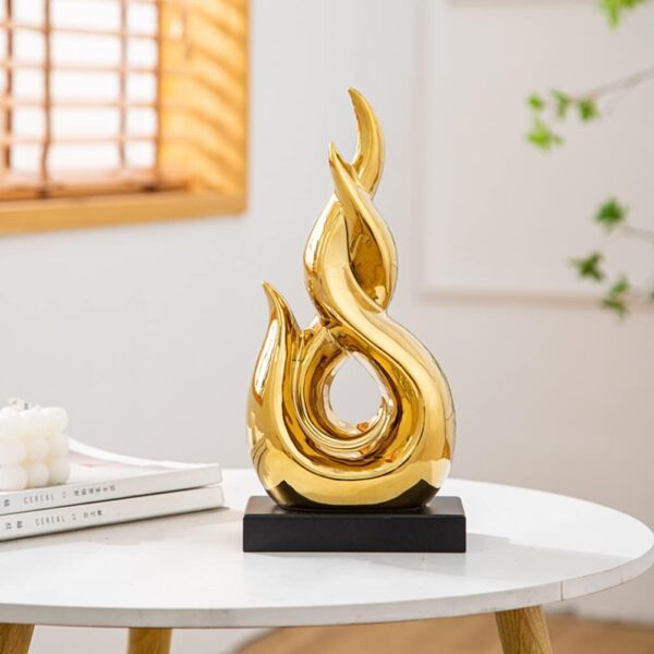 WEIDILIDU Home Decor Modern Abstract Art Ceramic Statue GoldenTable Decorations for Dining Room Living Room Office Centerpiece (Gold W933) - Image 7