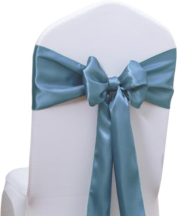 10PCS Dusty Blue Table Runner 12 X 108 Inches Wedding Satin Table Runner for Party Banquet Bridal Shower Baby Shower Conference Dining Room Table Decoration - Dusty Blue - Image 7