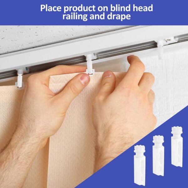 Leinuosen Vertical Blind Stem Replacement White Stems for Vertical Window Blind Vertical Blind Carrier Stem Vertical Blinds Curtain Accessories (12 Pieces) - Image 5