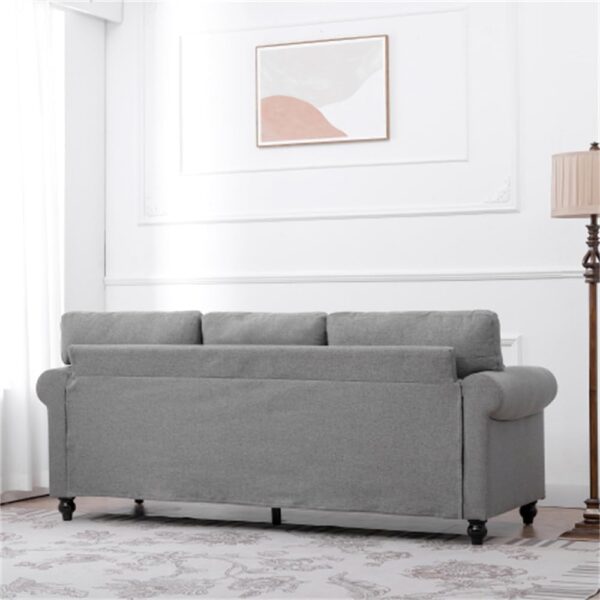 Sofa, 3 Seater Deep Sofa, Casual Sofa with Armrests, Modern Style, for Living Rooms, Apartments, Studios and Lofts, Grey - Image 4
