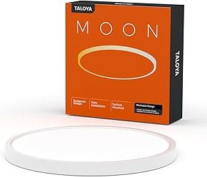TALOYA 10 Inch LED Flush Mount Ceiling Light Fixture White, 5-in-1 CCT Selectable (3000K/3500K/4000K/5000K/6500K), 20W 0.94inch Thickness Ultra-Slim Surface Mounted Lighting Fixture for Basement