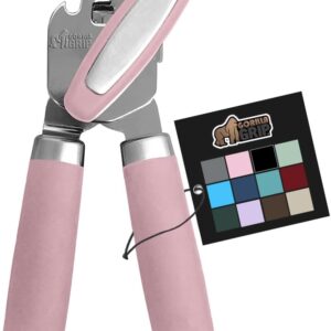 The Original Gorilla Grip Heavy Duty Stainless Steel Smooth Edge Manual Can Opener and Bottle Openers, Soft Handle, Rust Proof Oversized Handheld Easy Turn Knob, Multifunctional Kitchen Tool, Pink