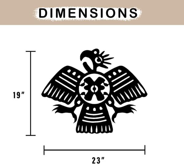 Aztec Bird Metal Wall Art - Durable and Rust-Free Indoor & Outdoor Aluminum Composite Wall Decor - Home Decor Wall Art for Living Room and Bedroom Decorations - Black (23''x19'') - Image 4