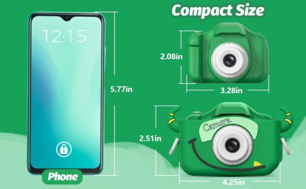 Goopow Kids Camera Toys for 3-8 Year Old Boys,Children Digital Video Camcorder Camera with Cartoon Soft Silicone Cover, Best Chritmas Birthday Festival Gift for Kids - 32G SD Card Included - Image 2