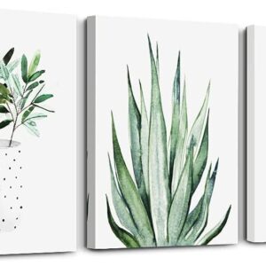 farmhouse Wall Art painting for dining room bathroom Abstract Canvas art family Wall decor for Bedroom kitchen Wall Decoration Living Room decor art Green Leaf pictures Artwork for home walls 3 piece