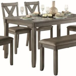 Homelegance Holders 6-Piece Set Dining Table, Grey