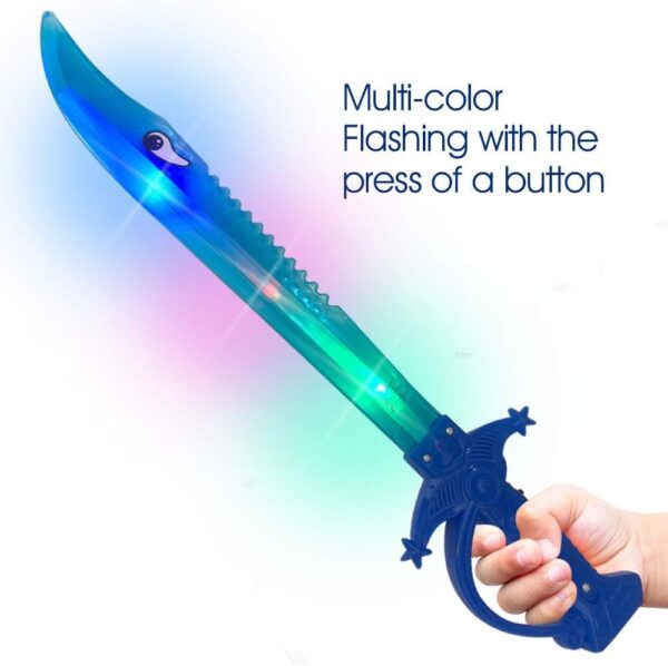 ArtCreativity Light Up Shark Sword for Kids (Set of 2) - 15 Inch Light Up Boy Toys with Flashing LED Lights, Toys for Boys 4-6 - Fun Play Swords Gifts for Kids - Elevate Your Kids Halloween Costume - Image 4