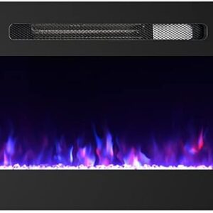 CharaVector Electric Fireplaces Recessed Wall Mounted Fireplace Insert 70 Inch Wide Heater LED Fire Place Remote Control & Touch Screen