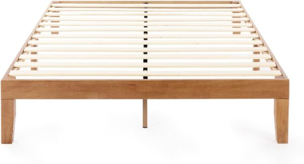 Mellow Naturalista Classic - 12 Inch Solid Wood Platform Bed with Wooden Slats, No Box Spring Needed, Easy Assembly, Queen, Pine - Image 3