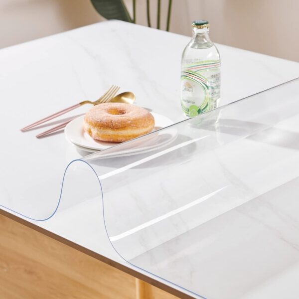 Custom 1.5mm Thick Crystal Clear Table Cover Protector 28 x 66 Inch Waterproof PVC Protective Table Pad Transparent Mat for Coffee Table, Dining Room Table, Office Desk, End Table/Night Stand