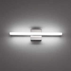 Combuh Modern Bathroom Light Fixtures Over Mirror 16 Inch IP44 9W Chrome Bathroom Vanity Light Bar for Bathroom Wall Sconce Cool White 6000K