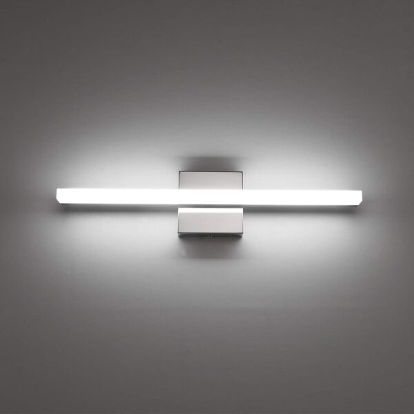 Combuh Modern Bathroom Light Fixtures Over Mirror 16 Inch IP44 9W Chrome Bathroom Vanity Light Bar for Bathroom Wall Sconce Cool White 6000K