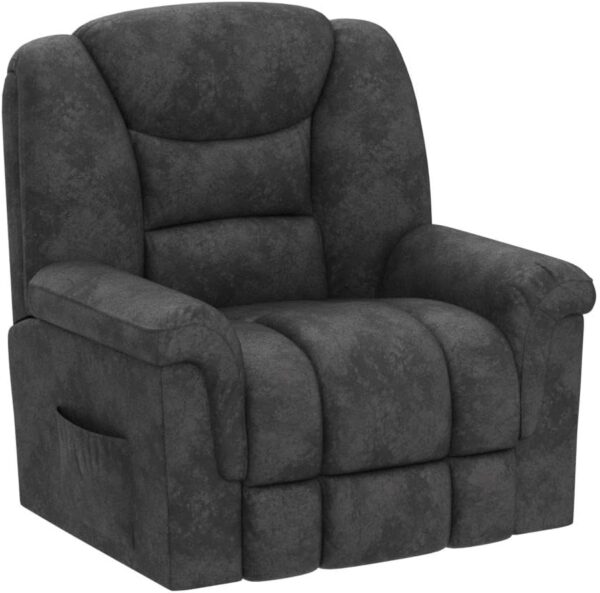 ANJ Swivel Rocker Recliner Chair, Oversized Manual 360° Swivel Recliners, Comfy Glider Rocking Chairs for Big Man, Extra Wide Overstuffed Reclining Chair for Living Room, Grey - Image 4