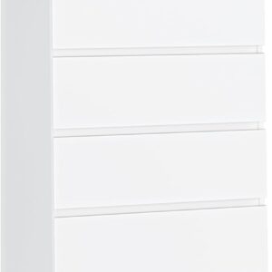FOTOSOK White Dresser, 5 Drawer Dresser Tall White Dresser with Large Storage Space, Modern Storage Chest of Drawers, 23.6L x 17.6W x 39.1H Inch Storage Organizer Cabinet for Home, White