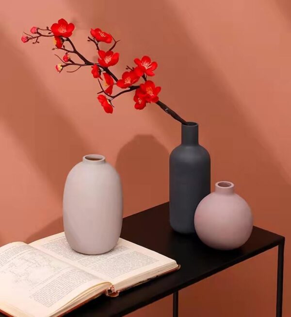 Ceramic Flowers Vase Set of 3, Modern Decorative Flower Vase for Rustic Home Decor, Modern Farmhouse Decor, Living Room Decor, Shelf Decor, and Entryway Décor - Image 5