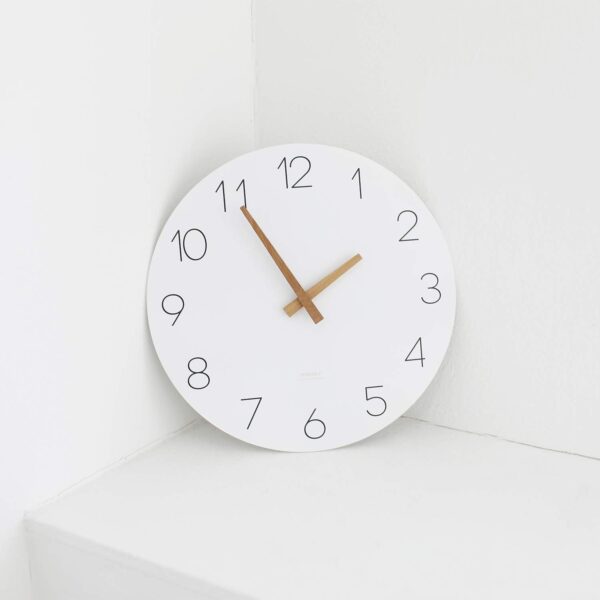 mooas Flatwood Wall Clock,12" Wood Wall Clock Non-Ticking Sweep Movement Decorative Wall Clock Battery Operated Wall Clock for Home Living Room Kitchen Bedroom Office School (Wood) - Image 2