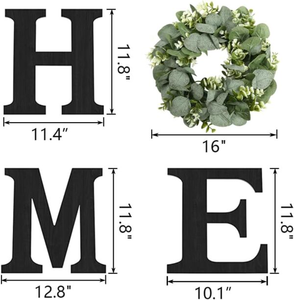 Wood Home Sign Hanging Farmhouse Wall House Decor Wood Home Letters for Wall Art Rustic Home Wall Decor for Living Room Kitchen Entryway Dining Room Hallway Black L - Image 5