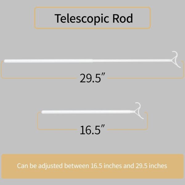 Myshade Telescopic Push Pull Adjustable Draw Rod for Cordless Window Shades Cellular Shades Roller Shades Zebra Blinds 16.5"-29.5" - Image 4