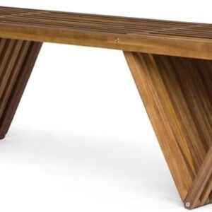 Christopher Knight Home Esme Outdoor Acacia Wood Bench, Teak Finish