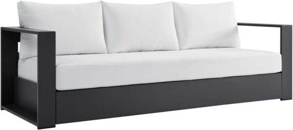 Modway Tahoe Outdoor Patio Powder-Coated Aluminum 4-Piece Set, Gray White - Image 6