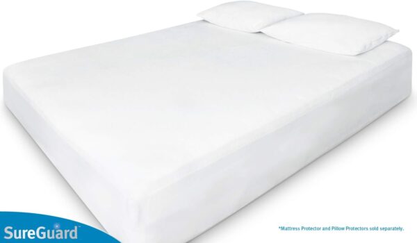 SureGuard King Size Mattress Protector - 100% Waterproof, Hypoallergenic - Premium Fitted Cotton Terry Cover White - Image 5