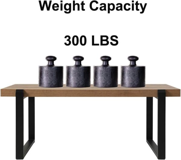 FOLUBAN Rustic Coffee Table,Wood and Metal Industrial Cocktail Table for Living Room, 47 Inch Oak - Image 4