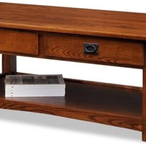 BOWERY HILL Traditional Styled Wood Brown Finish Coffee Table