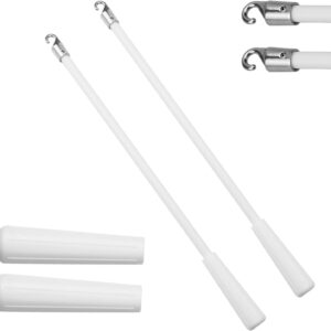 2 Pcs Blind Wand, Blind Wand Replacement with Hook, Vertical Blinds Replacement Parts Blinds Stick with Hook and Handle Curtain Stick Blind Tilt Wand (12 Inch)