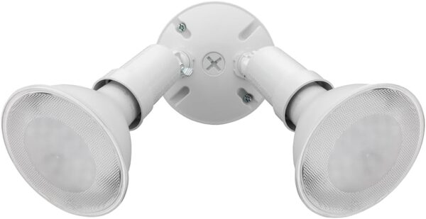 Lithonia Lighting OFTH 300PR 120 WH CP6 M4 Adjustable Twin Par Outdoor Flood Light Holder for Backyard Lighting, Safety and Security, 120 Volts, Uses 2 Lamps Up to 150W (Not Included), White (6-Pack) - Image 6