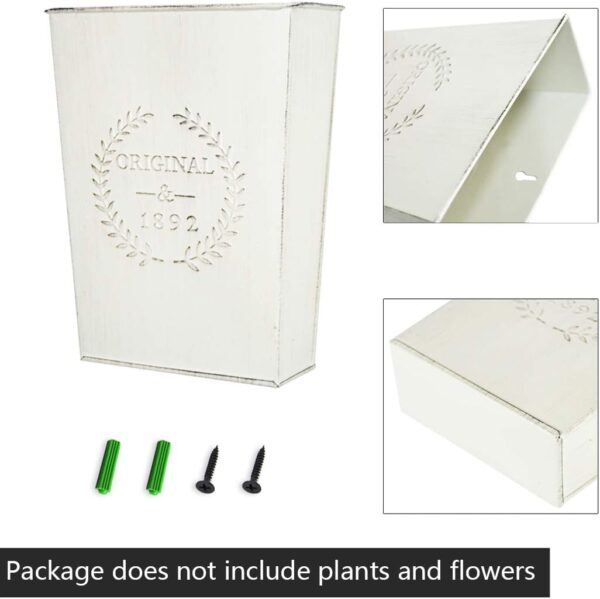 LESEN Set of 2 Farmhouse Metal Wall Planter,Rustic Wall Decor Country Hanging Wall Vase Box for Plants Flower Home Decoration - Image 6
