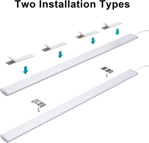 LED Under Cabinet Lighting with Touch Switch, Dimmable Under Cabinet Lights, Under Counter Lighting for Desk, Cold White 6000K - Image 5