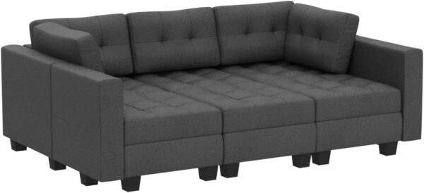 Belffin Modular Sectional Sofa with Storage Sectional Sleeper Couch Modular Sofa Bed for Living Room Dark Grey - Image 6