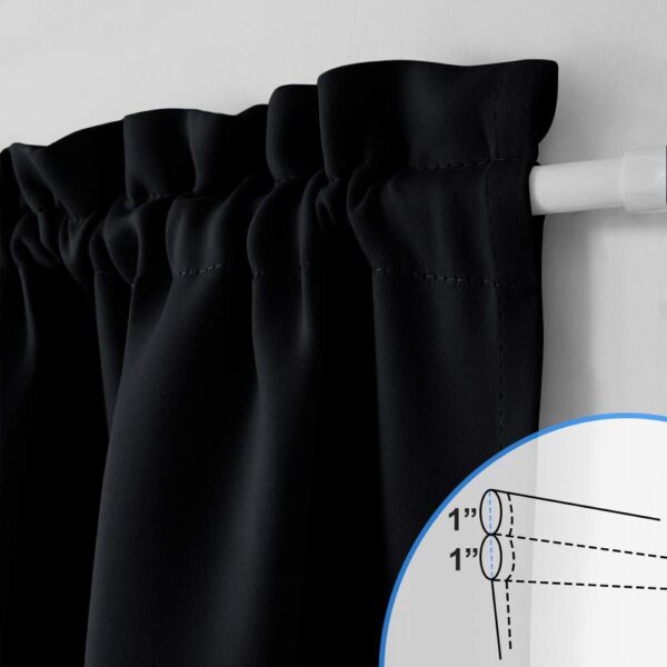 NICETOWN French Door Panel for Sidelights - Blackout Privacy Curtain Patio Door Thermal Insulated Drape and Door Blind for French Door Classroom Lockdown Shade (25W by 72L Inches, Black, 1 Panel) - Image 3
