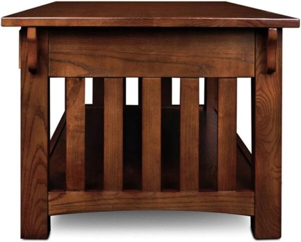 BOWERY HILL Traditional Styled Wood Brown Finish Coffee Table - Image 7