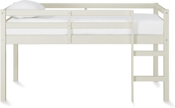 DHP Milton Twin Loft Bed, White, Traditional Small Space Junior Size, Horizontal Paneling, Sturdy Wood Construction - Image 7