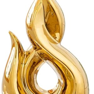 WEIDILIDU Home Decor Modern Abstract Art Ceramic Statue GoldenTable Decorations for Dining Room Living Room Office Centerpiece (Gold W933)