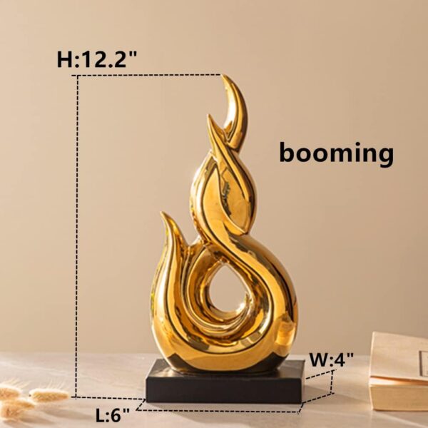 WEIDILIDU Home Decor Modern Abstract Art Ceramic Statue GoldenTable Decorations for Dining Room Living Room Office Centerpiece (Gold W933) - Image 2