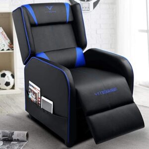 VITESSE Gaming Recliner Chair Racing Style Single PU Leather Sofa Modern Living Room Recliners Ergonomic Comfortable Home Theater Seating, Purple